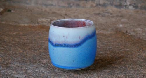 Bol porcelaine email bleu cuisson gaz